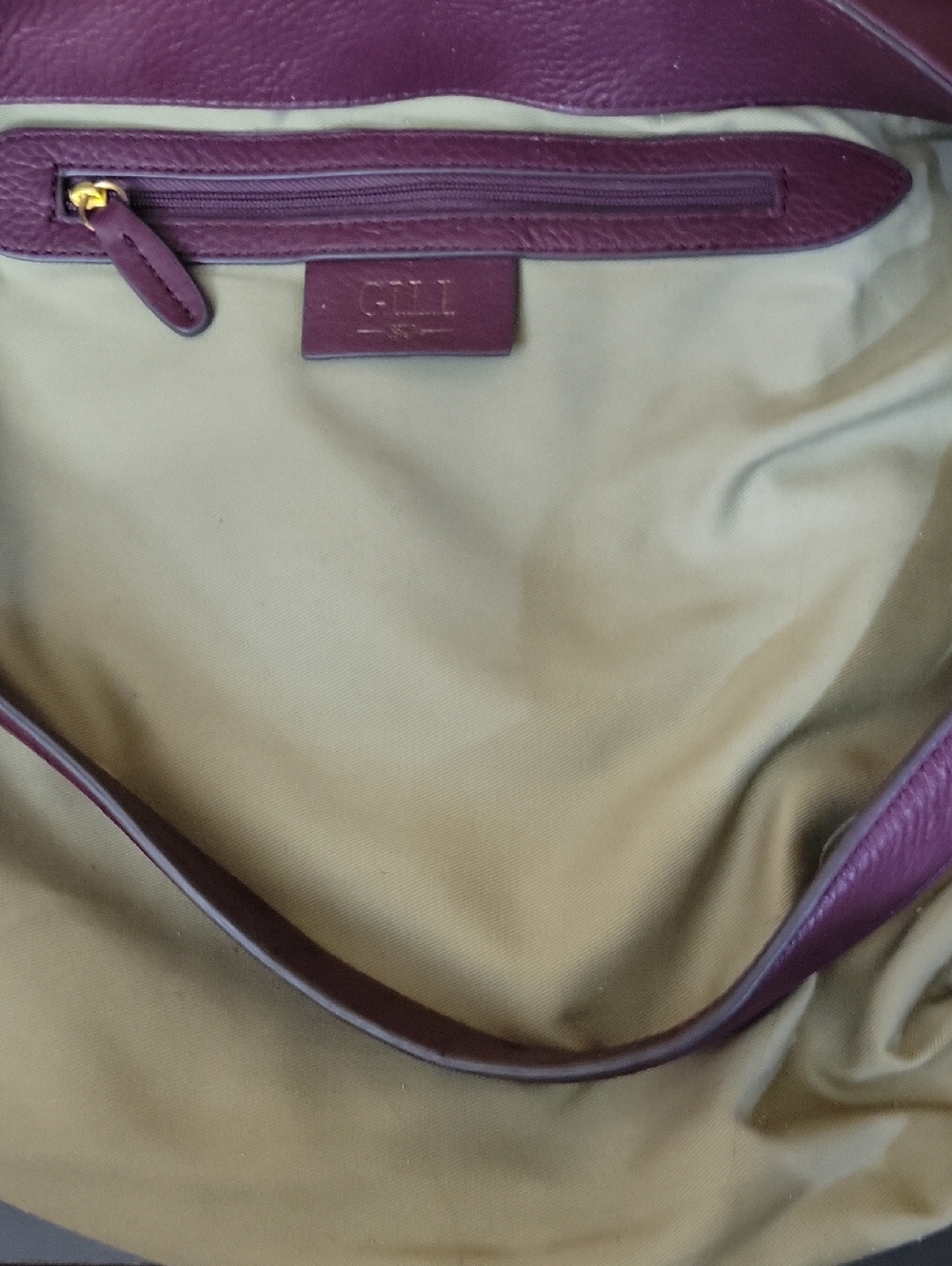 G.I.L.I. Purple Leather Fringe Shoulder Bag with Gold Hardware - Picture 3 of 6